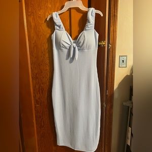 No boundaries blue and white strip dress